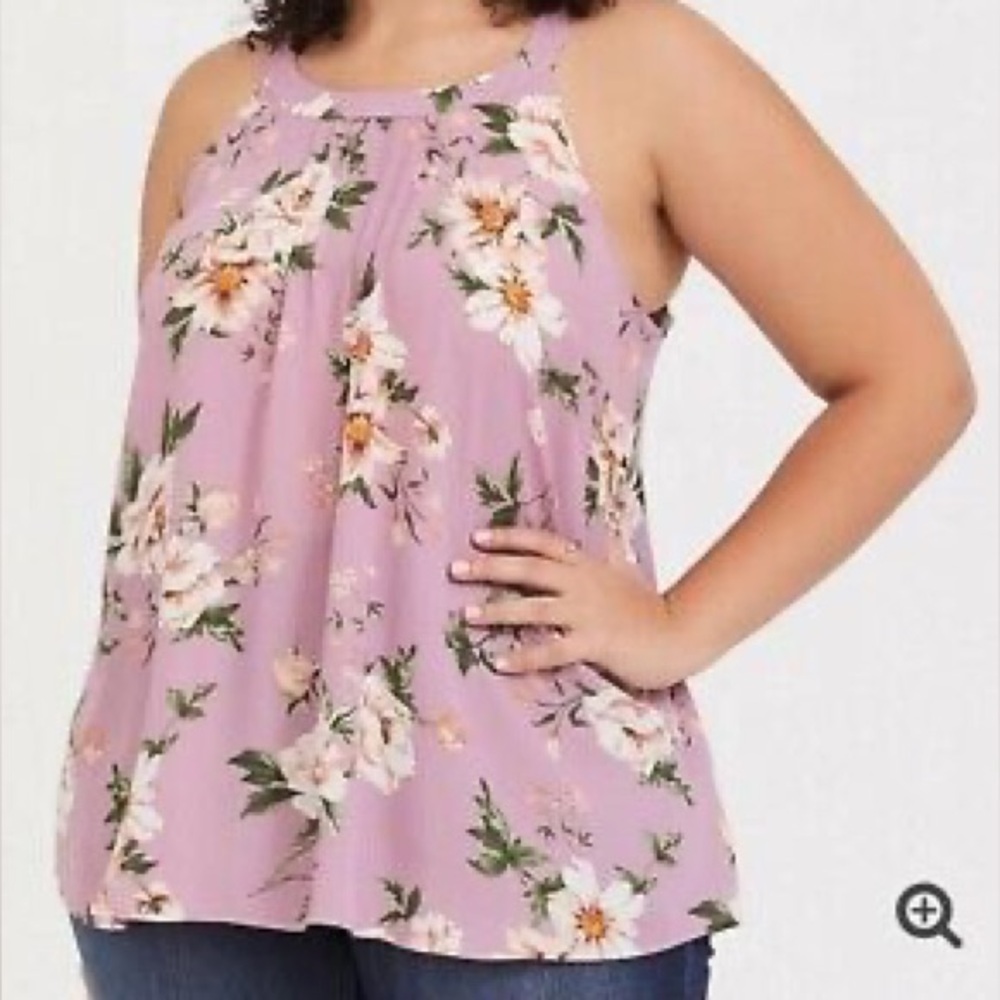 Torrid Pink Floral Tank Top Size 1